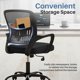 thumbnail image 4 of Silla de escritorio DUMOS ergonómica con respaldo medio y soporte lumbar, color negro, 4 of 5