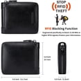thumbnail image 2 of Cartera de Cuero Genuino para Hombre con Zíper, RFID, Segura, de Gran Capacidad, Doble Pliegue, Multi-tarjeta, Carteras de Cuero para Hombre y Monedero, 2 of 7