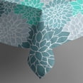 thumbnail image 5 of Turquoise Floral and Petal Pattern Square Tablecloth,Waterproof Square Table Cover,Wipeable Spillproof Washable Table Cover for Home Kitchen Party Decor 52"x52"(132x132cm), 5 of 6