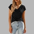 thumbnail image 2 of GUACER Womens Blouses Casual Dressy Short Sleeve Cowl Neck Soft Loose Fashion T Shirts, 2 of 9