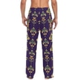thumbnail image 4 of FORMRS Mens Pajama Pants with Pockets Cotton Sleepwear Lounge Bottoms Sizes S-2XL, Purple Flowers Pattern, 4 of 7