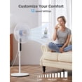 thumbnail image 2 of PELONIS Ventilador de pie con pedestal oscilante de 16" | Altura ajustable | Motor CC ultra silencioso | Control remoto | 12 velocidades | Temporizador de 12 horas | Alta eficiencia energética, 2 of 5