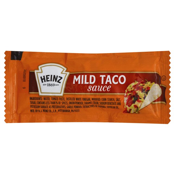 Heinz Single Serve Mild Taco Sauce, 9 g. Packets (Pack of 200