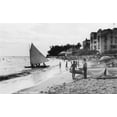 thumbnail image 3 of Waikiki Beach and Boats Honolulu, Hawaii Photograph (100% Cotton Tea Towel, Decorative Hand Towel, Kitchen and Home), 3 of 3