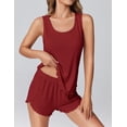 thumbnail image 2 of Ekouaer 2 Pieces Womens Tank Top Pajamas Set Soft Sleepwear Sleeveless Cami and Shorts Summer Loungewear Pjs Set, 2 of 6
