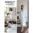 thumbnail image 5 of Casual Nights Women's Quilted Zip Up Robe With Pockets, Long Sleeve House Coat Duster, Poly-Cotton Blend Sleepwear, Blue - Midi XX-Large, 5 of 6