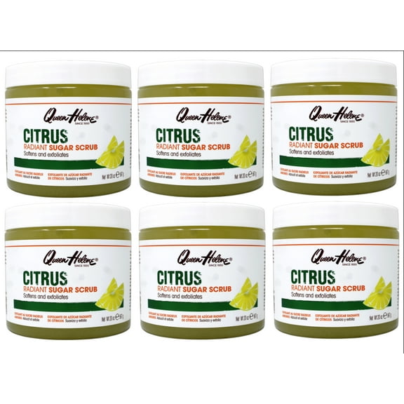 6 Pack - Queen Helene Citrus Radiant Sugar Scrub, Softens and Exfoliates, 20 Ounce