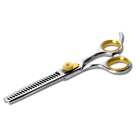 Sharf Professional Thinning Scissors: Sharp 440c Japanese Steel Chunkers Shear 6.5" 22 Teeth Gold Touch Dog Grooming Scissors Texturizing Scissors, Easy Grip Handles| Must-Have Groomers & Home Groom