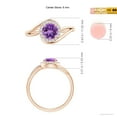 thumbnail image 4 of ANGARA Natural Amethyst Bypass Engagement Ring with Diamond Halo in 14K Rose Gold for Women (Size-6mm) | February Birthstone, Birthday, Anniversary, Jewelry Gift for Women | Natural Amethyst Ring, 4 of 8