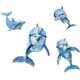 thumbnail image 1 of Pegatinas de pared de delfines de acuarela, calcomanías de pared de delfines azules, 4 piezas, lindos animales marinos, decoración de PVC, papel tapiz artístico DIY, decoraciones mural, 1 of 9
