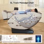 Real Relax 4D Full Body Massage Chair, Zero Gravity SL Track Recliner with Negative Ion Purification, Aromatherapy, Yoga Stretching, Auto Body Scan, Black