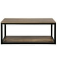 thumbnail image 1 of Wood Top Coffee Table for Living Room, Natural Wooden Simple Design Studio Collection Rectangular Coffee Table w/Spacious Lower Shelf for Storing Books, Magazines, 89lbs, Brown, S009, 1 of 7