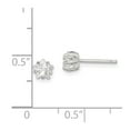 thumbnail image 2 of White Sterling Silver Earring Stud Women'S Cubic Zirconia CZ Star Clear 5 mm, 2 of 2