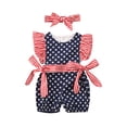 thumbnail image 1 of Gupgi 2 Pcs Combinaisons pour Bébé Fille, Imprimé Étoile Rayé + Ensembles Bandeau, 1 of 9
