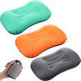 thumbnail image 1 of Paquete de 3 almohadas inflables de viaje para acampar, almohadas inflables ultraligeras, livianas y portátiles, para cuello, soporte lumbar, camping, senderismo, dormir, 3 colores Rojo Verde, 1 of 5