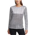 thumbnail image 1 of DKNY Blusa de cuadros para mujer, Metálica, XS, 1 of 1