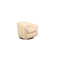 thumbnail image 6 of Sorella Genuine Leather Swivel Chair – Modern Barrel Accent Chair with Wooden Base & Plush Cushioning, 6 of 6