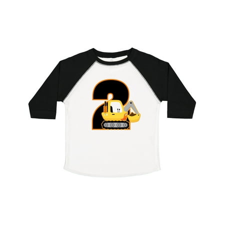 

Inktastic 2nd Birthday Construction Digger Truck Gift Toddler Boy Girl T-Shirt