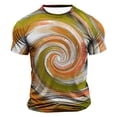 thumbnail image 2 of Mens Camisas de Manga Corta Impresión Casual Deportes Cuello Redondo Blusa, Poliéster Ligero para la Primavera Verano Al Aire Libre Uso Diario, 2 of 4