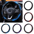 thumbnail image 2 of LQCrafK Microfiber Leather Steering Wheel Cover Breathable Auto Car Steering Wheel Cover for Men and Women Universal 15 Inches (Black), 2 of 7