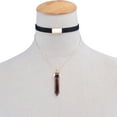 thumbnail image 3 of Black Choker Necklace Hexagonal Crystal Necklace Pendant for Women Pink Quartz Stone Pendant Necklace Adjustable Collar Fashion Jewelry, 3 of 4