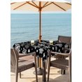 thumbnail image 2 of Outdoor Tablecloth with Umbrella Hole and Zipper, Black Christmas Snowflakes Square Table Cloth 54x54 Inch Waterproof Tablecloth, Xmas Winter Modern Picnic Table Cover for Patio Camping, 2 of 7