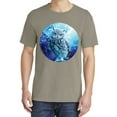 thumbnail image 2 of Wild Bobby, Cute Nocturnal Snow Owl Winter, Animal Lover, Garment-Dyed Washed Look Short Sleeve T-Shirt, Sand, 2XL, 2 of 3