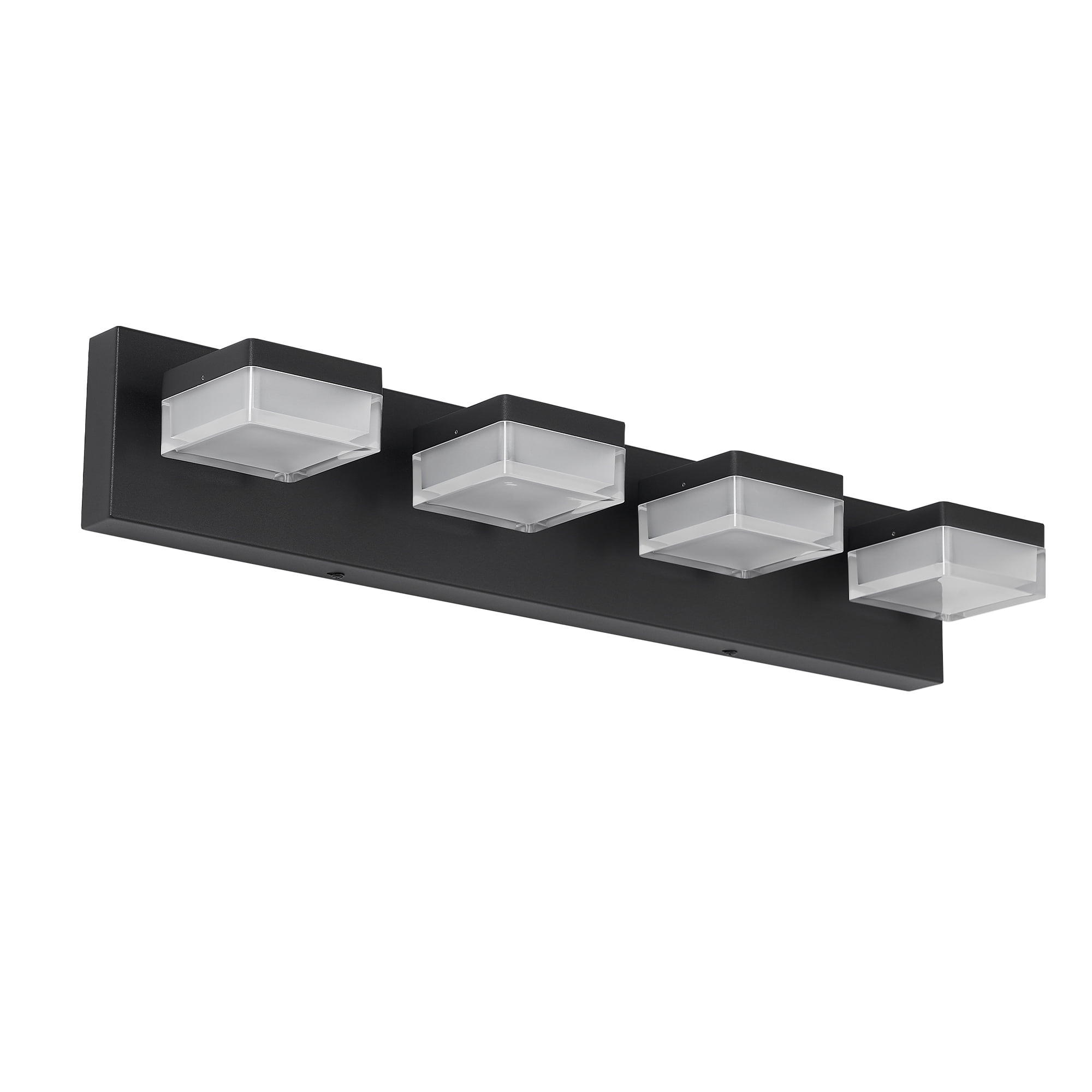 4 Light LED Modern Bathroom Lighting Fixtures Over Mirror 24.8in Dimmable Bathroom Vanity Light Fixture Matte Black
