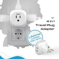 thumbnail image 6 of Ceptics European Schuko Travel Plug Adapter Germany France Adapter Charger 4 Input - USA to Any Type E/F Countries Such as Germany, France and More - 2 Pack (PT-9), White, 6 of 10
