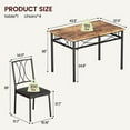 thumbnail image 2 of Dining Set for 4 Kitchen Table with 4 Upholstered Chairs, Rustic Brown, 2 of 9