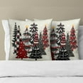 thumbnail image 3 of Christmas Trees Throw Pillow Covers 20x20 Set of 2,Red Black Buffalo Plaid Xmas Tree Decorative Pillow Cases Cushion Cover for Farmhouse Bed Couch Living Room Outdoor Car, 3 of 4