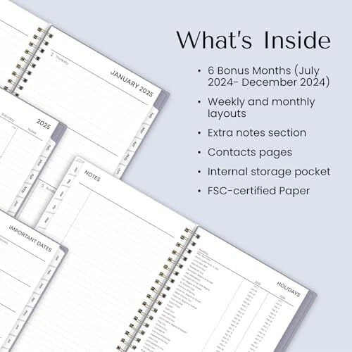 Blue Sky 2025 Weekly And Monthly Planner Calendar, January 2025 - December 2025,