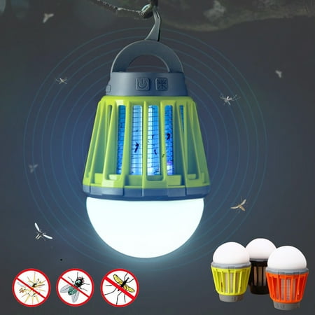 2-in-1 Camping Lantern Tent Light Mosquito Killer - Portable IPX6 Waterproof Bug Zapper LED Lantern with 2000mAh Rechargeable Battery, Retractable Hook, Removable (Best Rechargeable Camping Lantern)