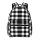 thumbnail image 1 of Fotbe White And Black Plaid Mochila Casual con Estampado para Escuela, Viajes y Actividades al Aire Libre - Duradera, Ligera y Cómoda, 1 of 5