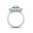 thumbnail image 3 of HeartsAndYou 3ct Round Cut Moissanite Sunburst Ballerina Engagement Ring for Women 18k White Gold over Silver Stylish, 3 of 5