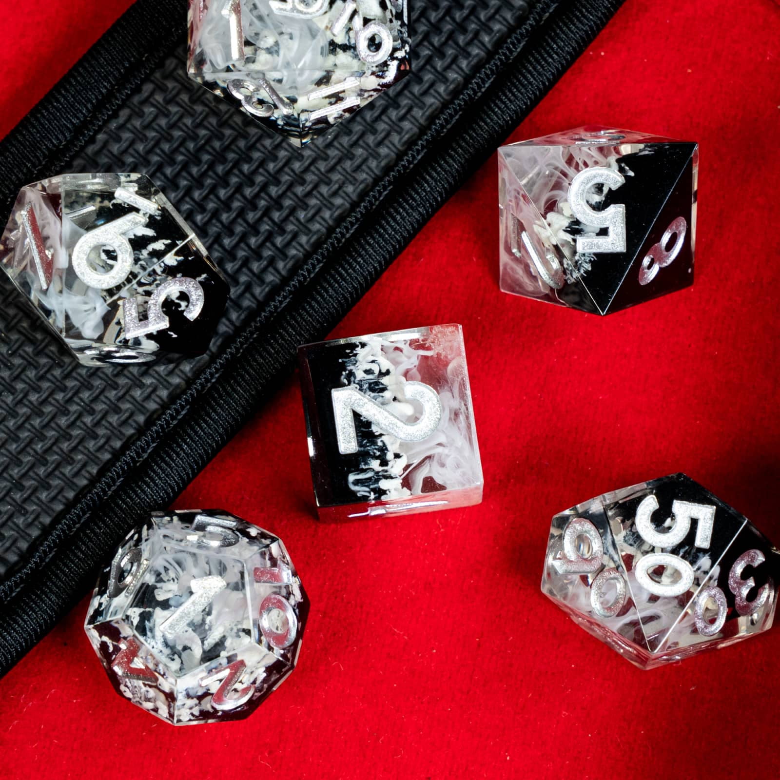 Cusdie Sharp Edges Dice DND, 7 PCs D&D Dice, Handcrafted Polyhedral Dice Set, for Role Playing Game MTG Pathfinder ( Four Seasons- Winter )