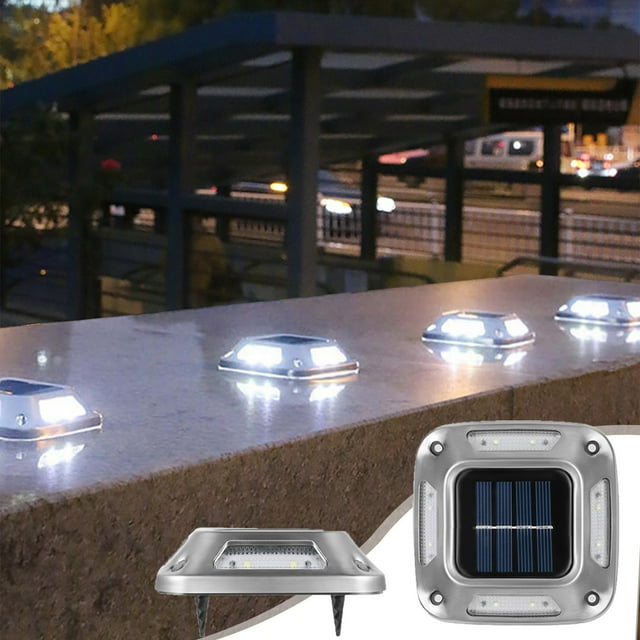 Outdoor LED Solar Ground Lights with Advanced Waterproof Design for Garden and Lighting,Seamless Installation,Long lasting,Energy efficient Decoration (4 Pack)