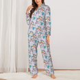 thumbnail image 3 of Wukai Unicorn DoingYoga Print Women's Pajama Set - Soft Long Sleeve Sleepwear for Comfort and Style-Large, 3 of 9