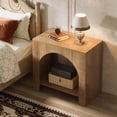 thumbnail image 3 of Tribesigns Nightstand with Storage, Large Bedside Table for Bedroom, Farmhouse Night Stand with Wooden Base, Wooden Side End Table for Bedroom, Accent Furniture, Easy Assembly, Brown, 3 of 17