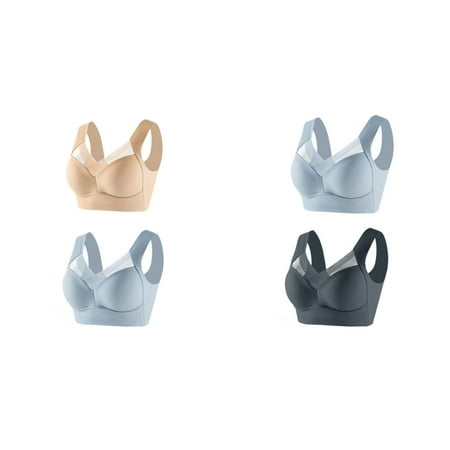 (2-Pack) 2025 New 2Pc Women s Large Strapless Womens Bras No Underwire Lace Tank Top Underwear Bras Thin Side Fold Side Sports Bra Padded Gather Adjustable Bra