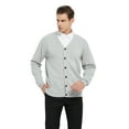 thumbnail image 4 of Toptie Men's Sweater Cardigan Long Sleeve Sweater Open Front Cardigan Sweater Casual Fit V-Neck Cotton-Gray-M, 4 of 10
