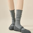 thumbnail image 4 of Aellinatey Ruffle Knee Highs Trouser Socks Hollowed Knits Stockings Over the Calf Socks, 4 of 13