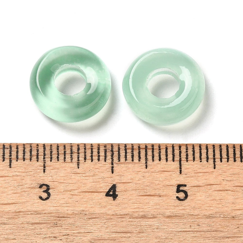 500 pc Transparent Glass European Beads Large Hole Flat Round Mixed Color 12x4mm Hole: 5mm