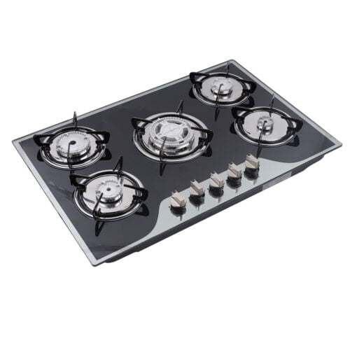30in Stainless Steel Cook Top Built-in 5 Burners Stove LPG/NG Gas Cooker Hob