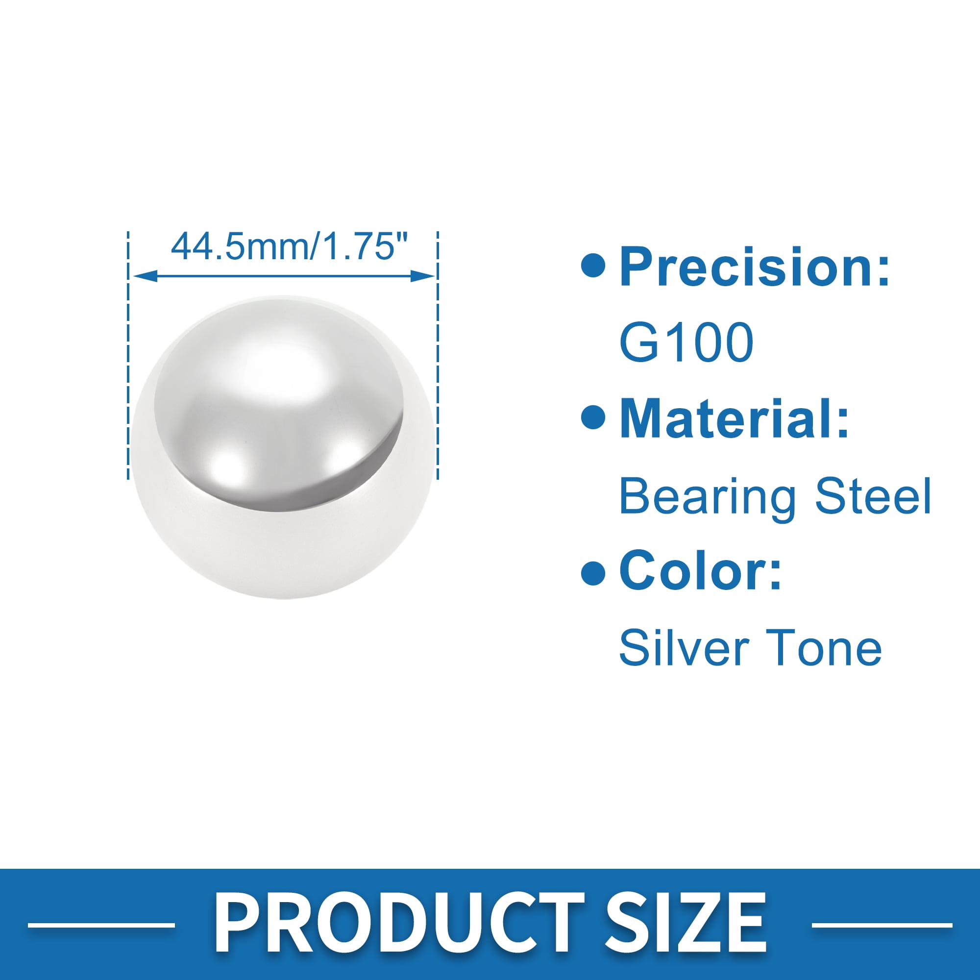 Unique Bargains 44.5mm Bearing Ball Bearing Steel G100 Precision Ball Silver Tone 1 Pc