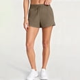 thumbnail image 5 of Drawstring Athletic Shorts for Women Soft Stretchy Workout Short Elastic High Waist Short Pants with Pocket Comfy Yoga Running Short Bottoms Gym Jogging Beach Shopping Home Lounging, 5 of 8