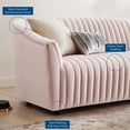 thumbnail image 3 of Tufted Loveseat Sofa, Pink, Velvet, Modern Contemporary, Mid Century Living Hotel Lounge Cafe Lobby, 3 of 8