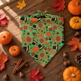 thumbnail image 5 of Fall Dog Bandana with Pumpkin and Pie Print, Green Thanksgiving Design, for Small Dogs and Cats, Tie-On Pet Accessory, 5 of 7