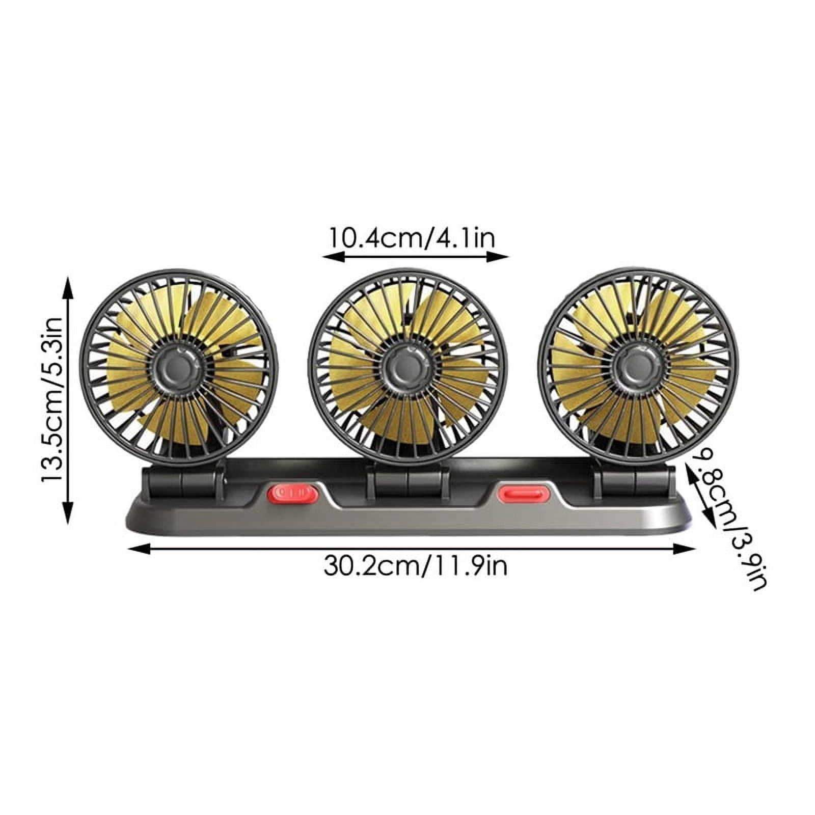 Fan for Car Three-Head Fan for SUVs USB Cooling Air Small Personal Fan 2 Speeds Elek8816