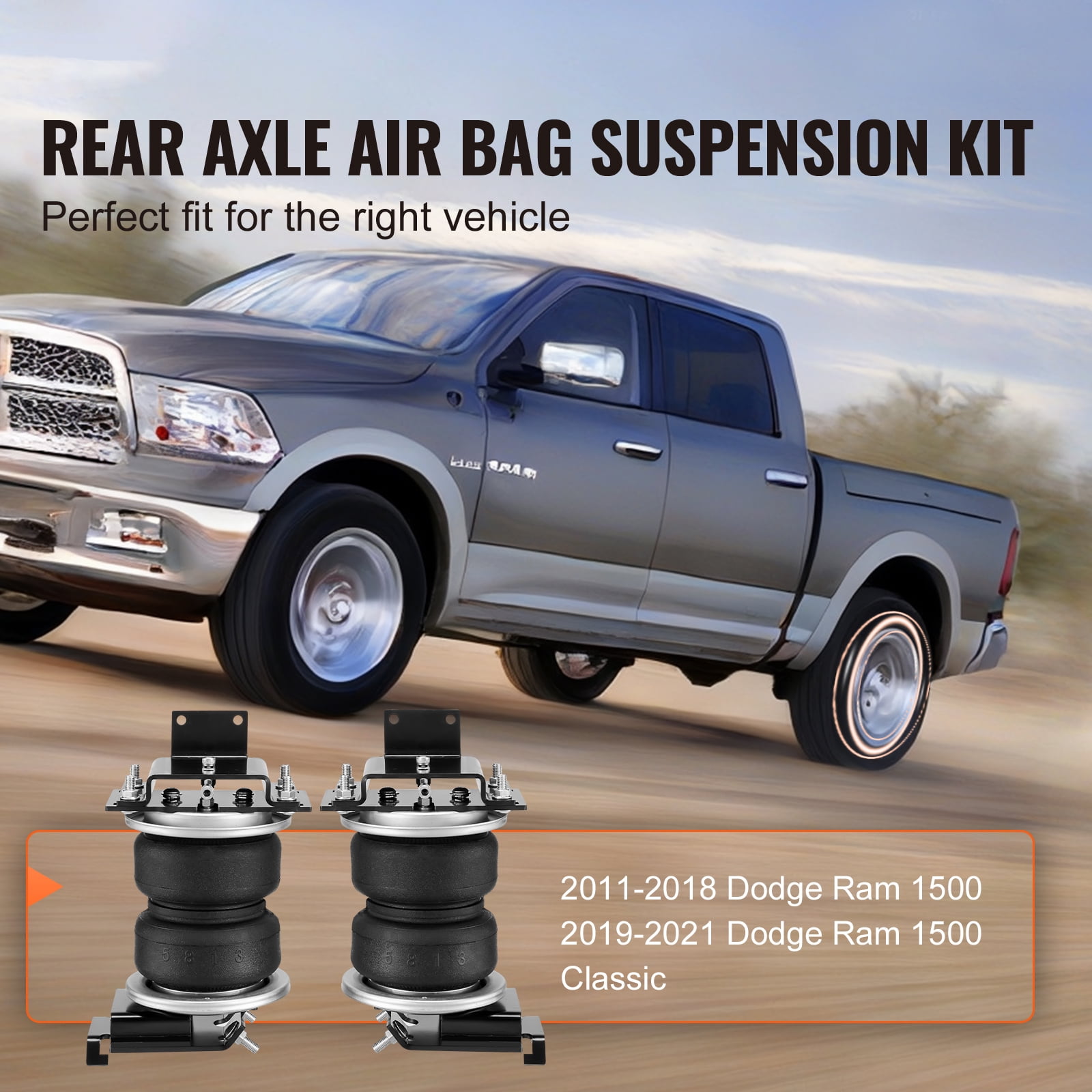 KFFKFF Air Bag Suspension Kit, Compatible with 2011-2018 Dodge Ram 1500 and 2019-2021 Dodge Ram 1500 Classic, Supports Up to 5000 lbs, Adjustable Pressure Range from 5 to 100 PSI
